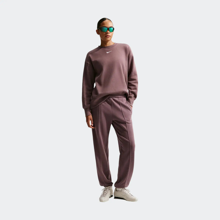 W Nsw Phnx Flc Os Long Crew Purple Sweatshirts