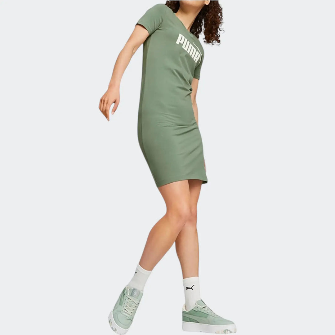 Ess Slim Tee Dress Green Dresses