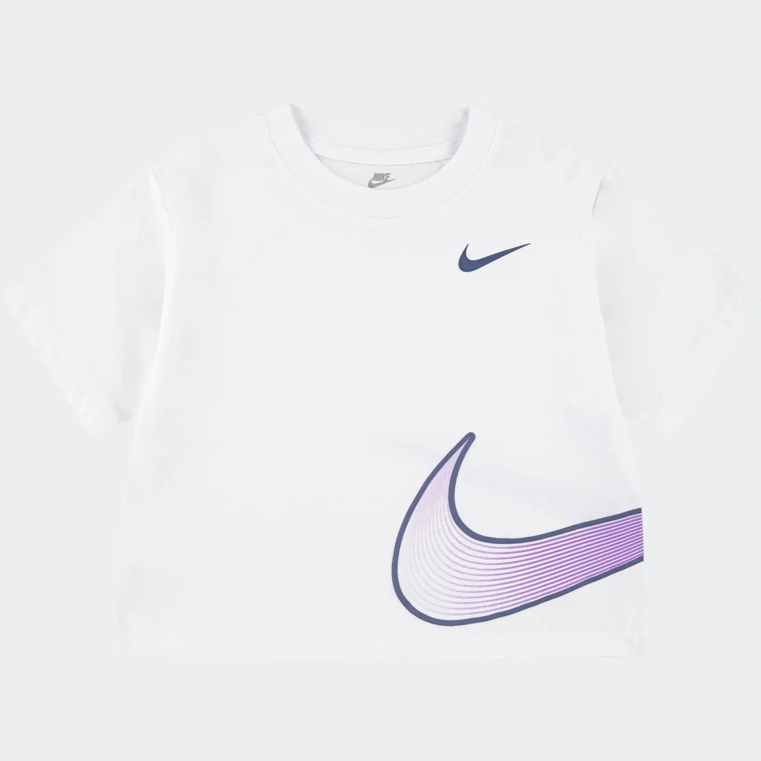 Nike Girls Swoosh Motion Boxy Short Sleeve T-Shirt - White