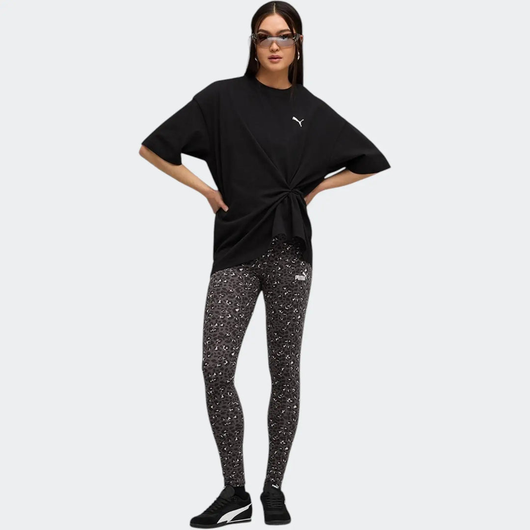 Ess+ Animal Aop Leggings Black Leggings