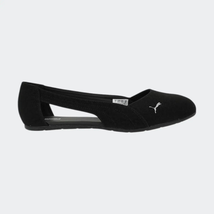 Basic Ballerina Cut Out Black Pumps