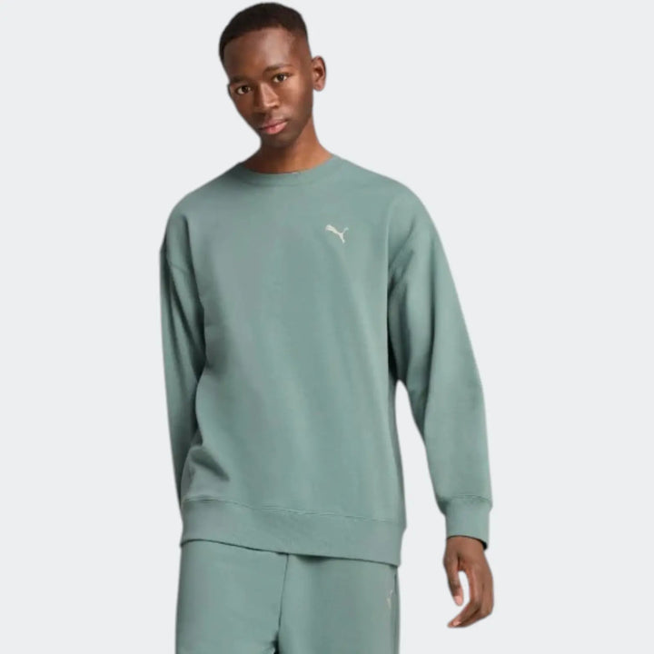 Wardrobe Ess Relaxed Crew Green Sweaters