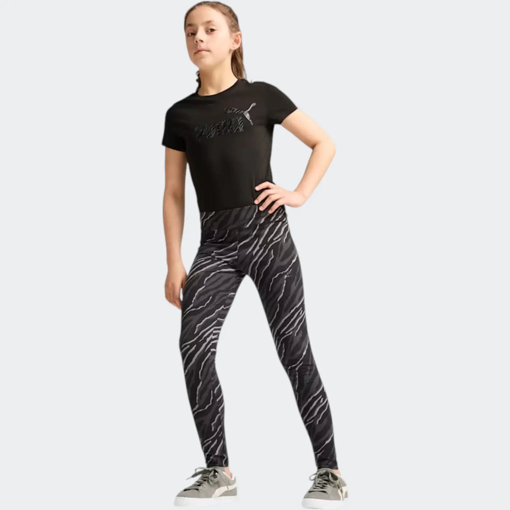 Ess +Animal Aop Leggings Black Leggings