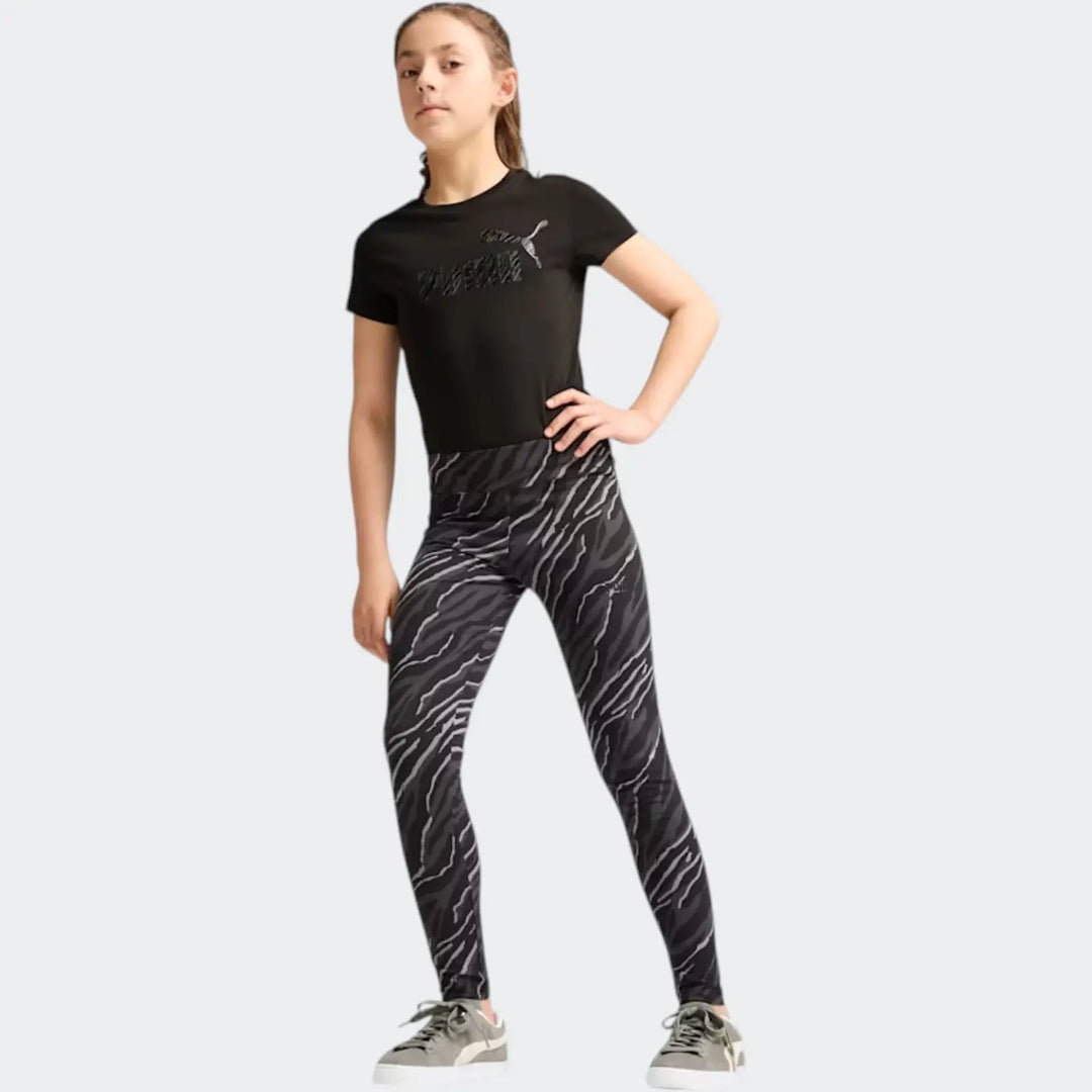 Ess +Animal Aop Leggings Black Leggings