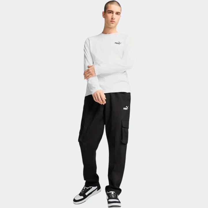 Ess No.1 Logo Woven Cargo Black Pants