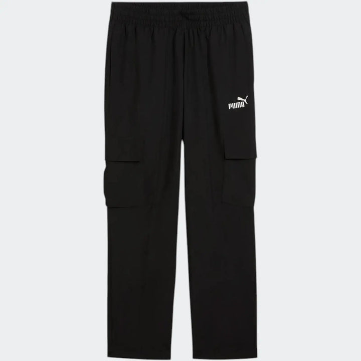 Ess No.1 Logo Woven Cargo Black Pants