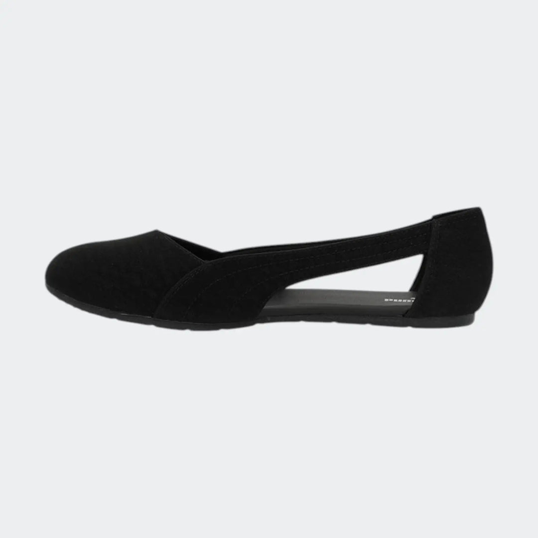 Basic Ballerina Cut Out Black Pumps