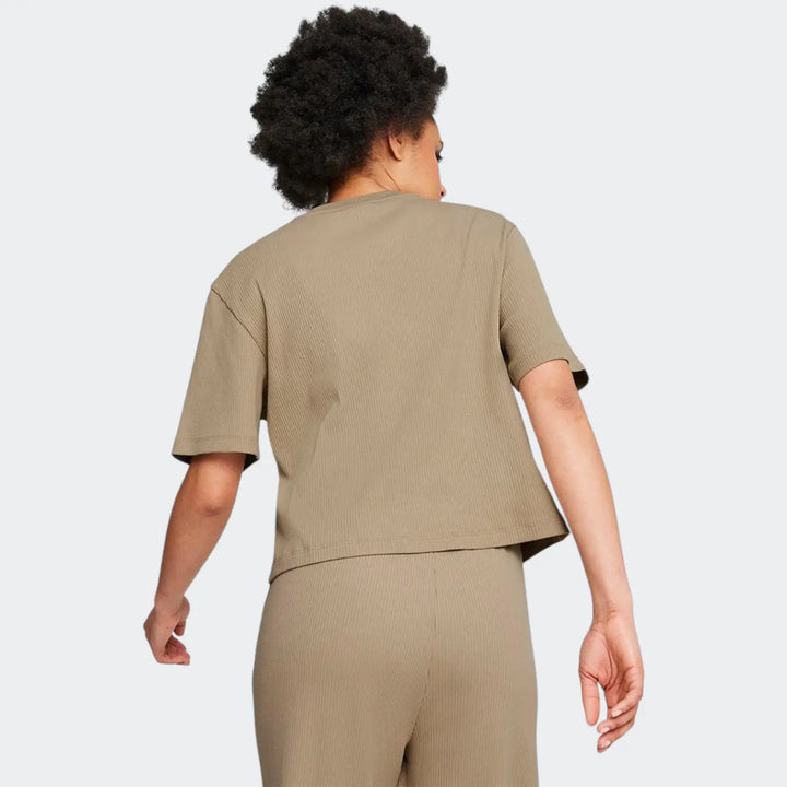 Classics Ribbed Relaxed Brown T-Shirts