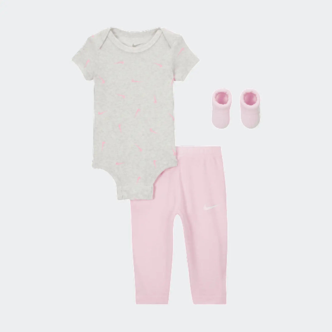 Nhn 3Pk Bodysuit &Waffle Pant Pink Jumpsuit