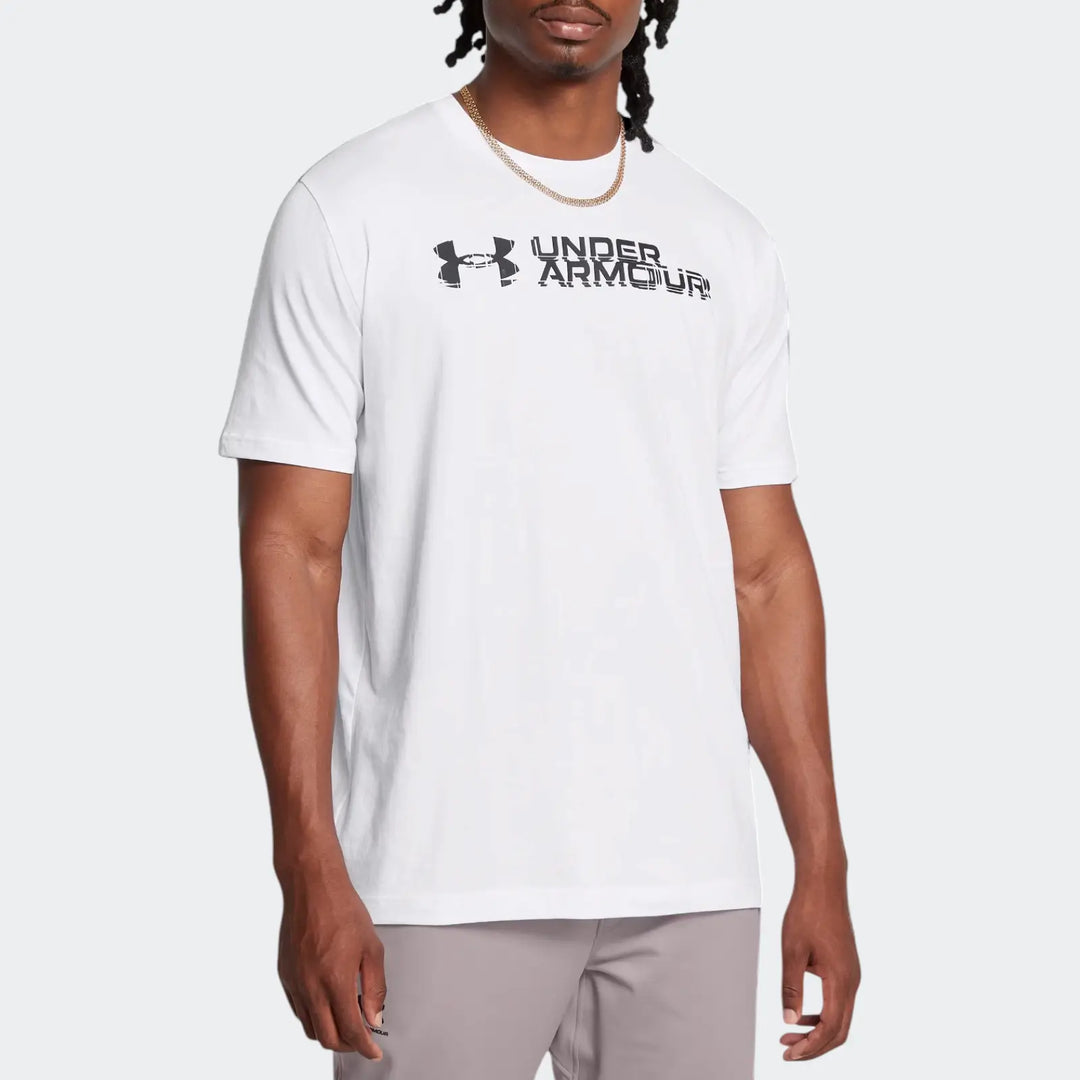 Ua M Sliced Wordmark White T-Shirt