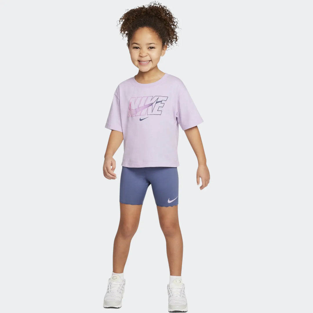 Nike Girls Swoosh Motion Bike Shorts - Blue