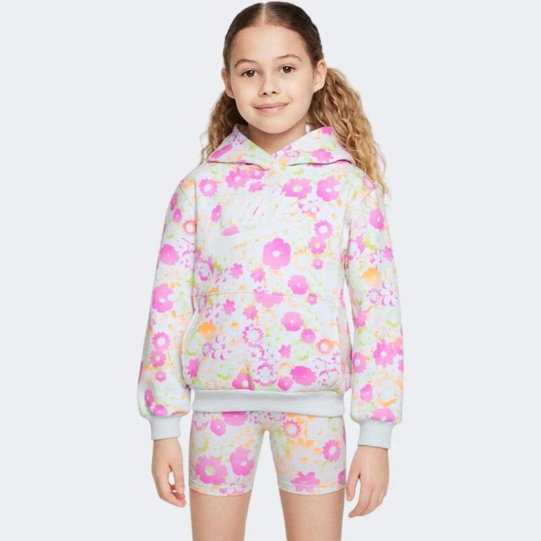 Nkg Flo-Ral Aop Pull Over Hoodie White Hoodies