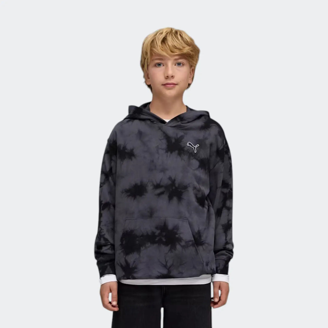 Ess Elevated Relaxed Tyedie Hoody Black Hoodies
