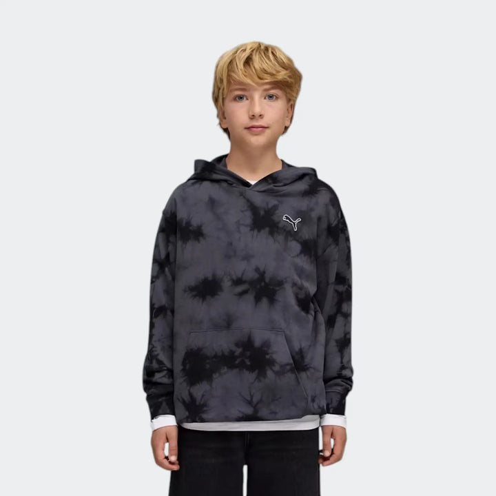 Ess Elevated Relaxed Tyedie Hoody Black Hoodies