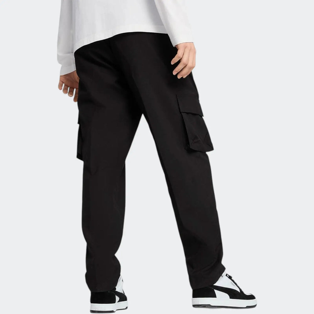 Ess No.1 Logo Woven Cargo Black Pants