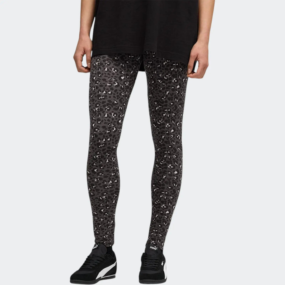 Ess+ Animal Aop Leggings Black Leggings