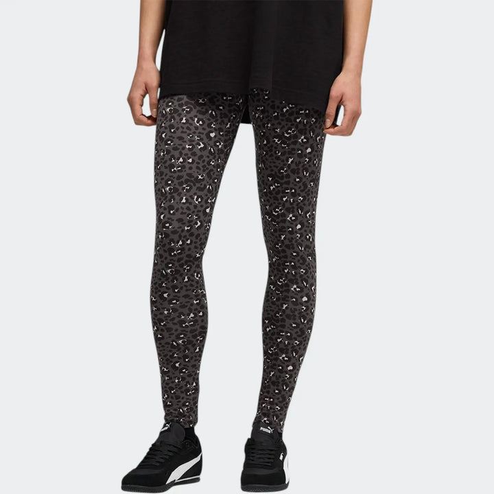 Ess+ Animal Aop Leggings Black Leggings