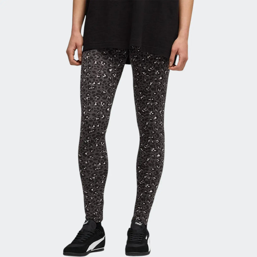Ess+ Animal Aop Leggings Black Leggings
