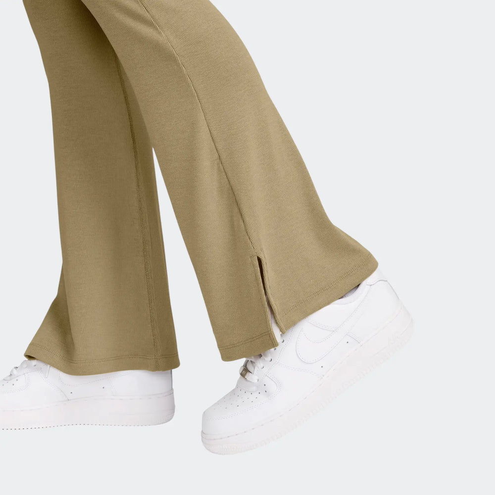 W Nsw Nk Chll Knt Mrib Mr Flr Beige Leggings