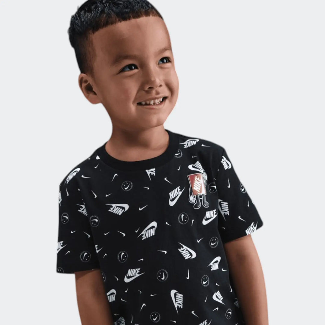 Nkb Aop Boxyb Ss Tee Black T-Shirts