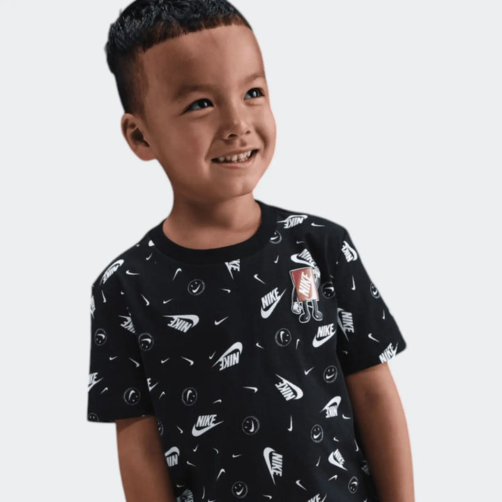 Nkb Aop Boxyb Ss Tee Black T-Shirts