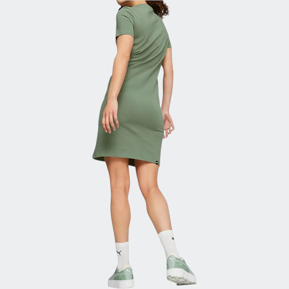 Ess Slim Tee Dress Green Dresses