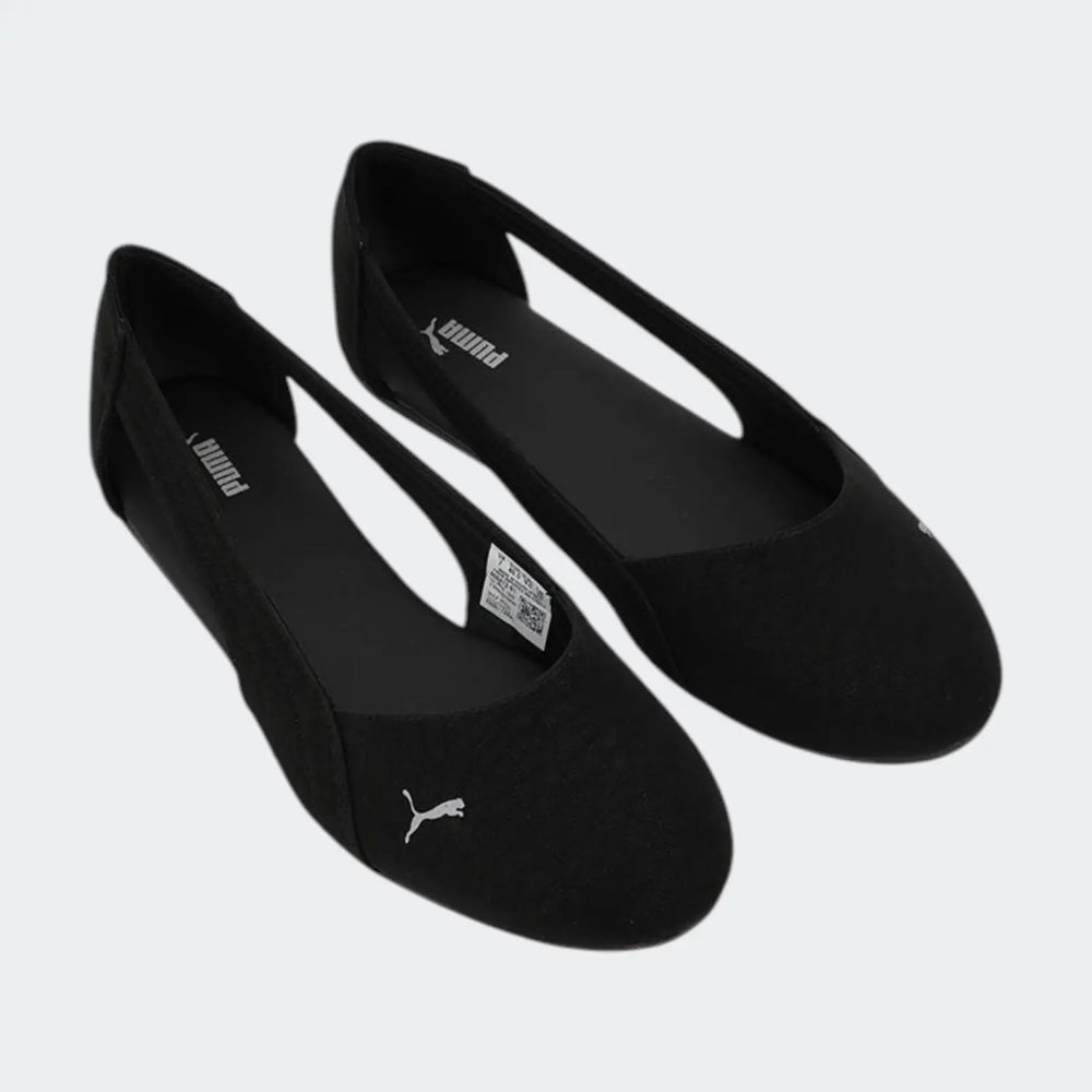 Basic Ballerina Cut Out Black Pumps