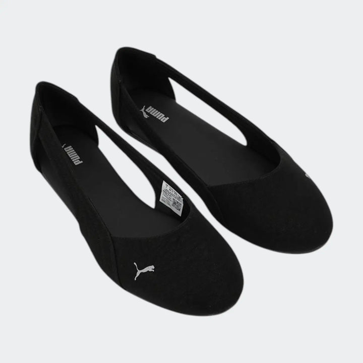 Basic Ballerina Cut Out Black Pumps