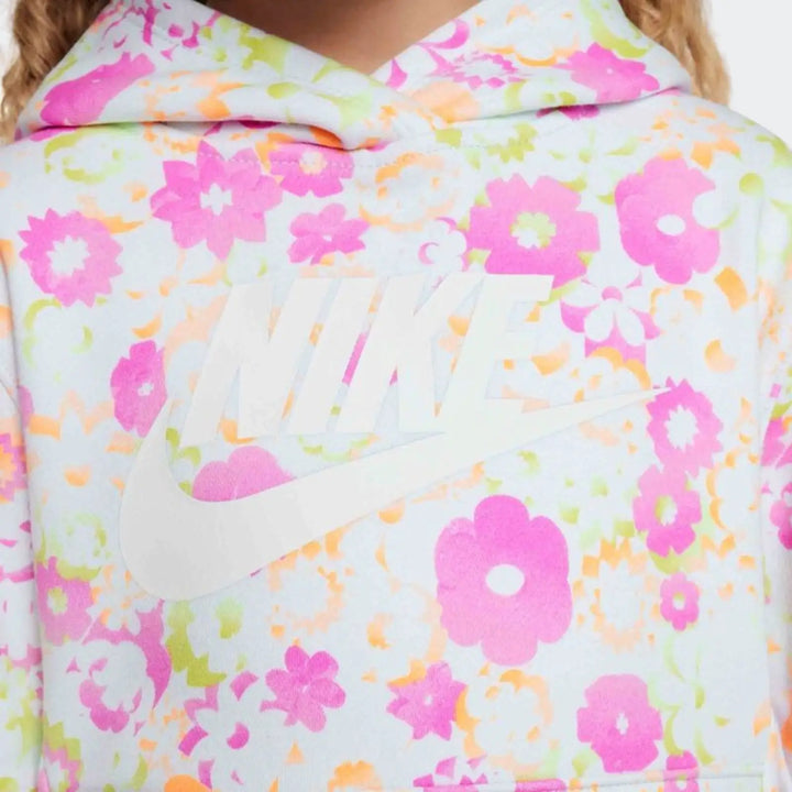 Nkg Flo-Ral Aop Pull Over Hoodie White Hoodies