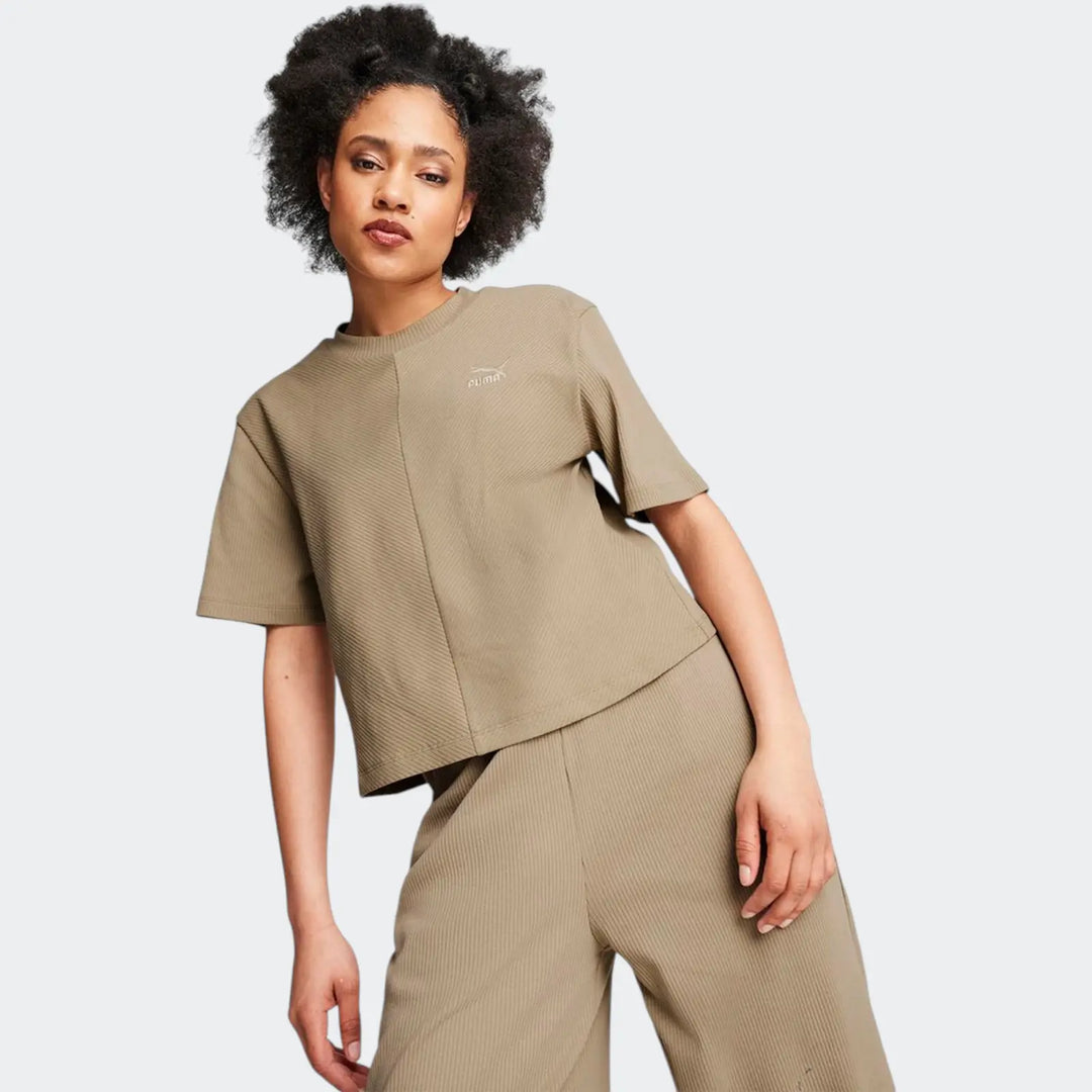 Classics Ribbed Relaxed Brown T-Shirts