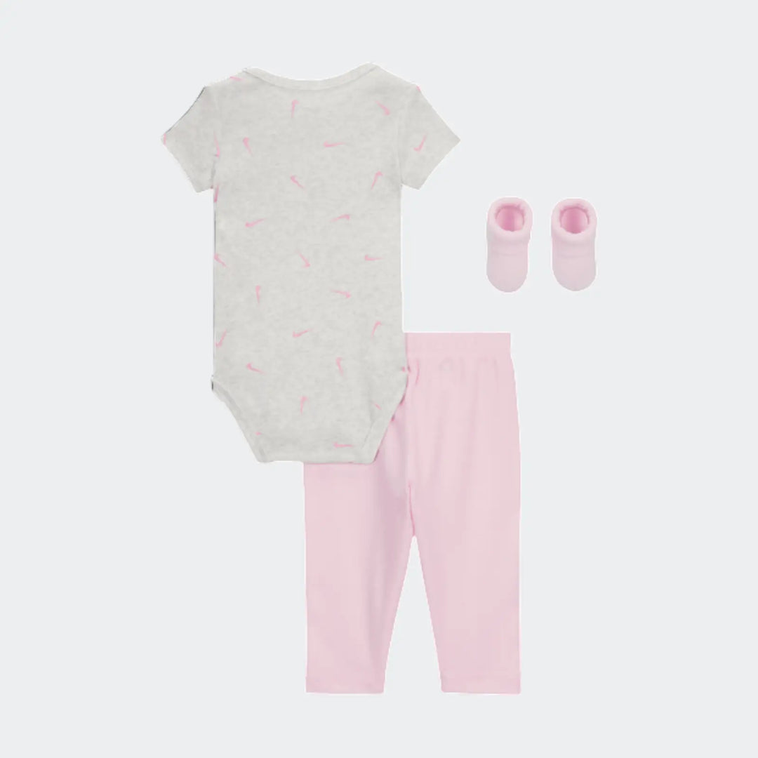 Nhn 3Pk Bodysuit &Waffle Pant Pink Jumpsuit