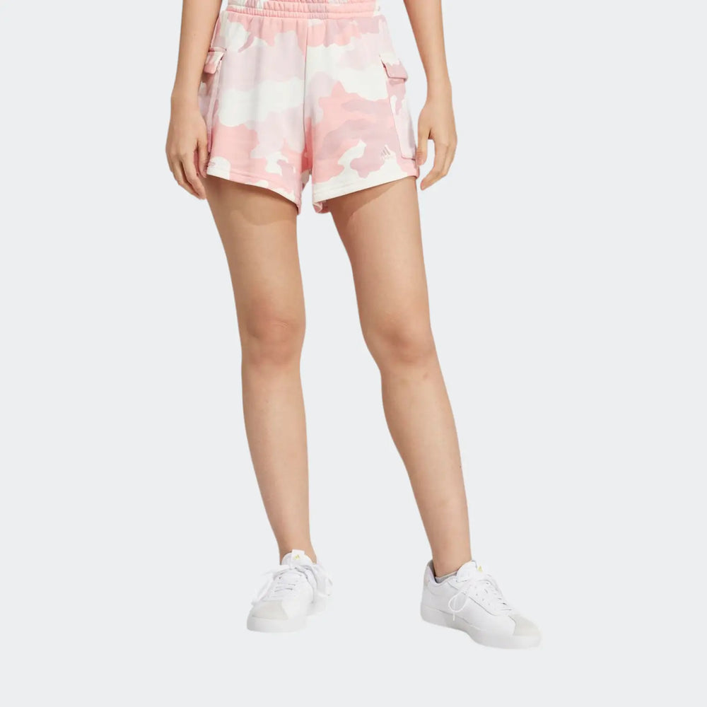 Essentials 3-Stripes Camo-Print Cargo Shorts