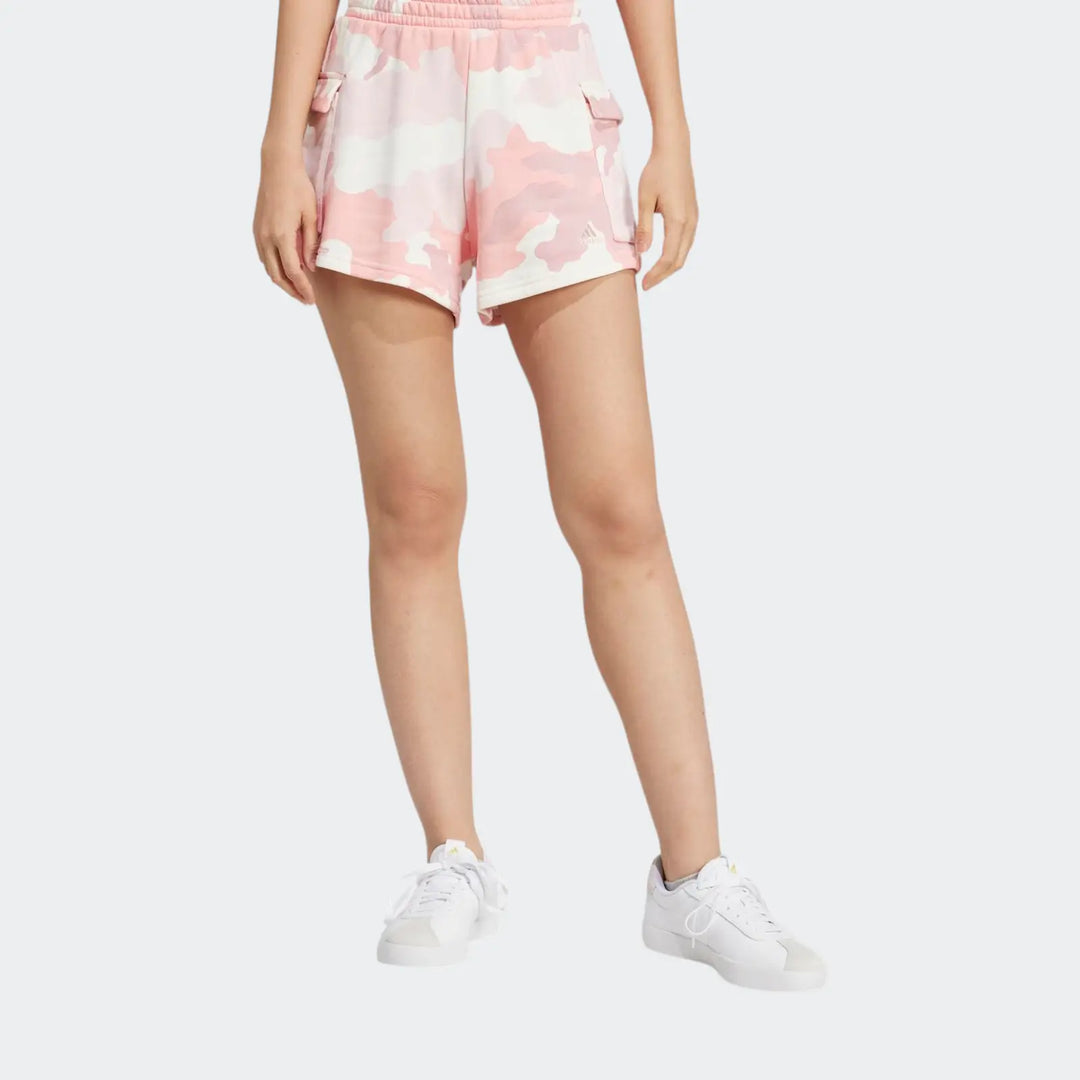 Essentials 3-Stripes Camo-Print Cargo Shorts