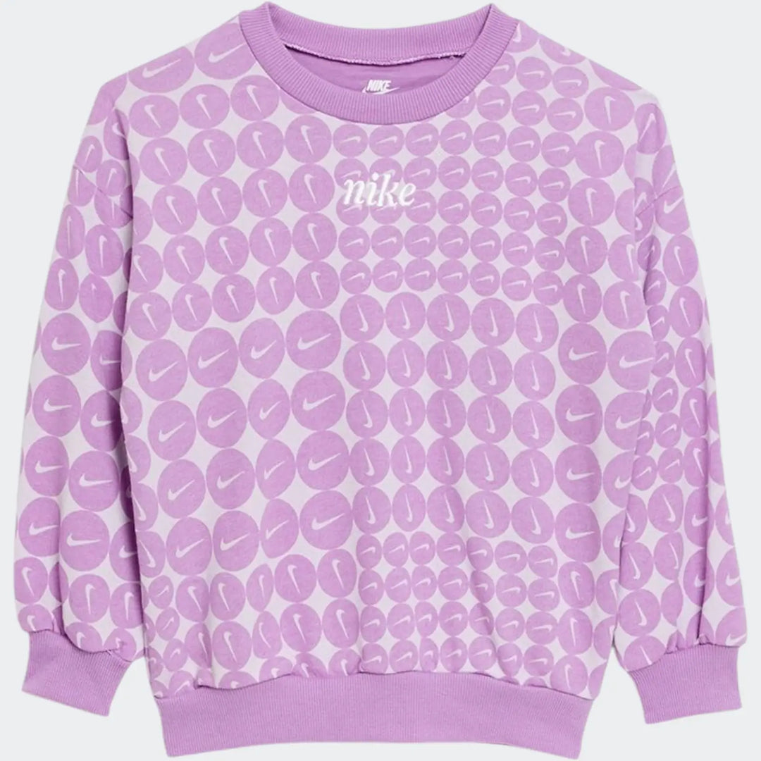 Nkg Essentials Aop Ft Crew Purple Sweatshirts