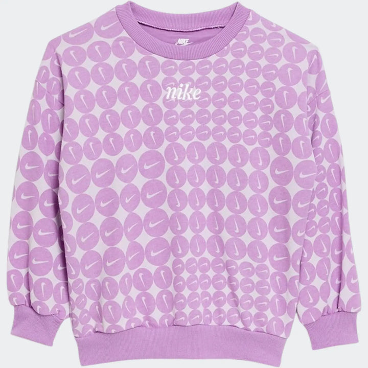 Nkg Essentials Aop Ft Crew Purple Sweatshirts