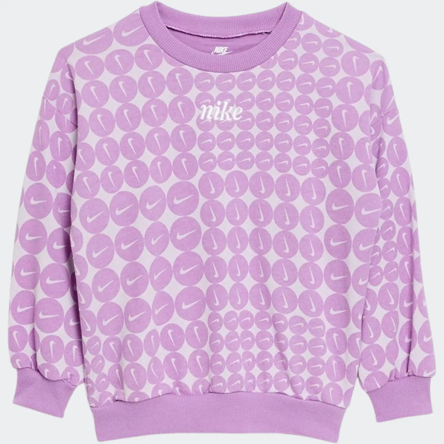 Nkg Essentials Aop Ft Crew Purple Sweatshirts