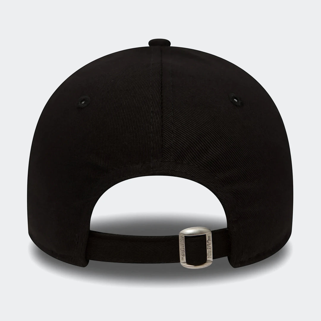 Rear view of a Kids Chyt League black baseball cap, featuring a metal adjustable buckle and classic six-panel design.