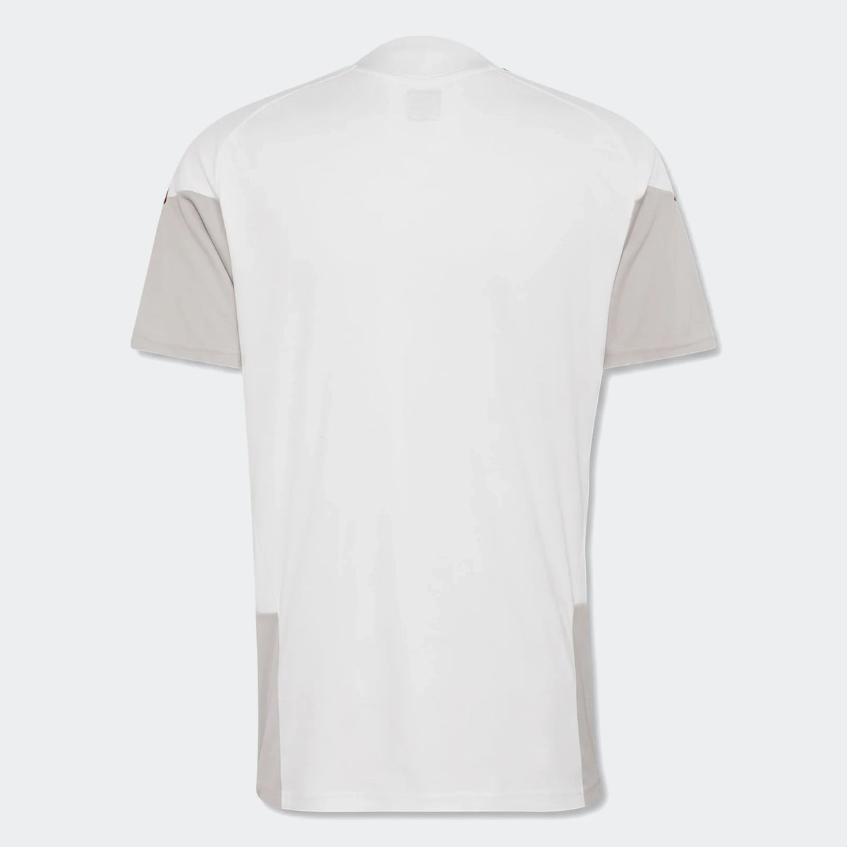 Back view of a white and light gray Liverpool FC 26/27 Cup Tiro Training Jersey, featuring raglan sleeves and a plain back.