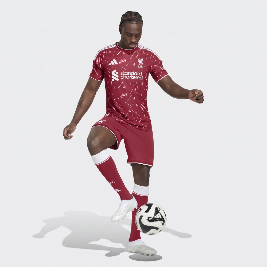 Liverpool FC 26/27 Home Jersey Authentic in deep red, short-sleeve football shirt with LFC crest, front view