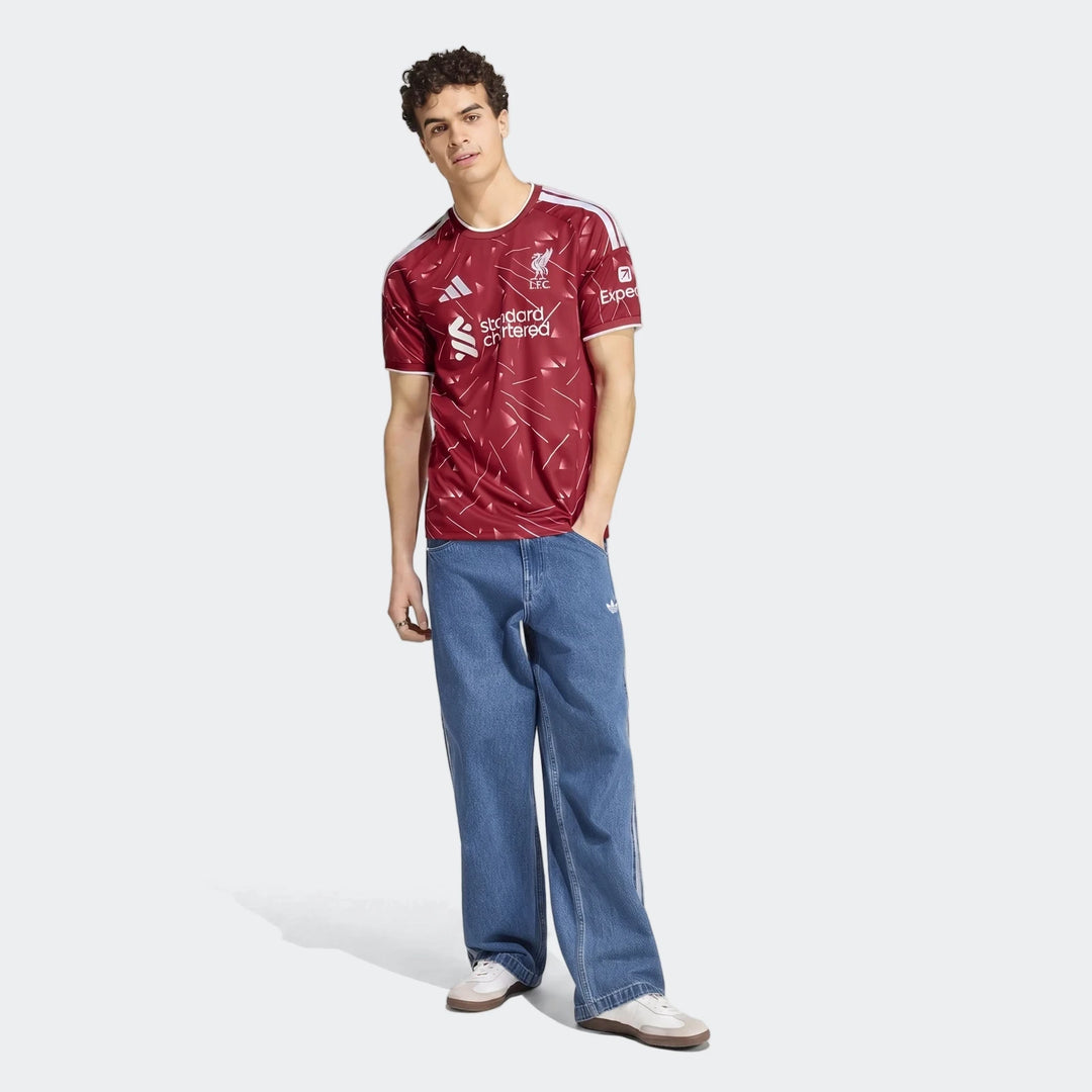 Liverpool FC 26/27 Home Jersey in deep red, short-sleeve football shirt with LFC crest, front view.