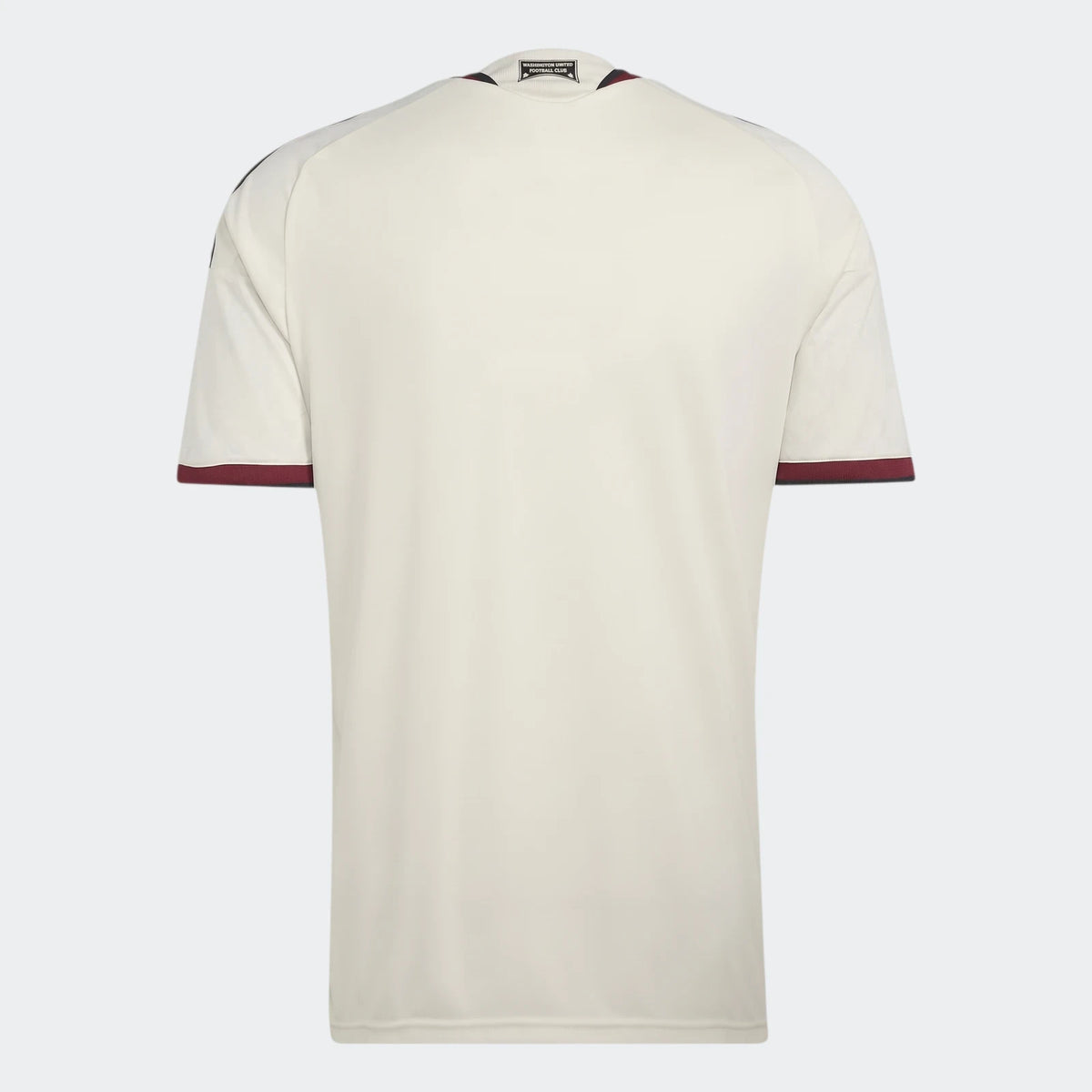 Back view of the Manchester United 26/27 Third Jersey in off-white with maroon trim on the short sleeves.
