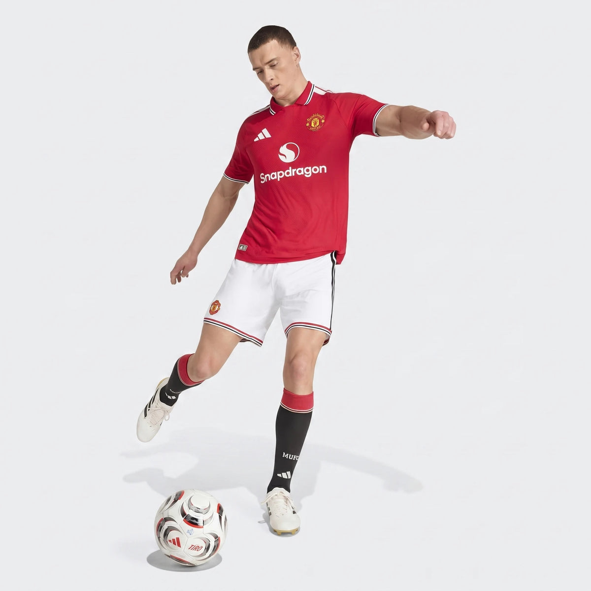 Manchester United 26/27 Authentic Home Jersey in red, short-sleeve front view with club crest and sponsor logo.