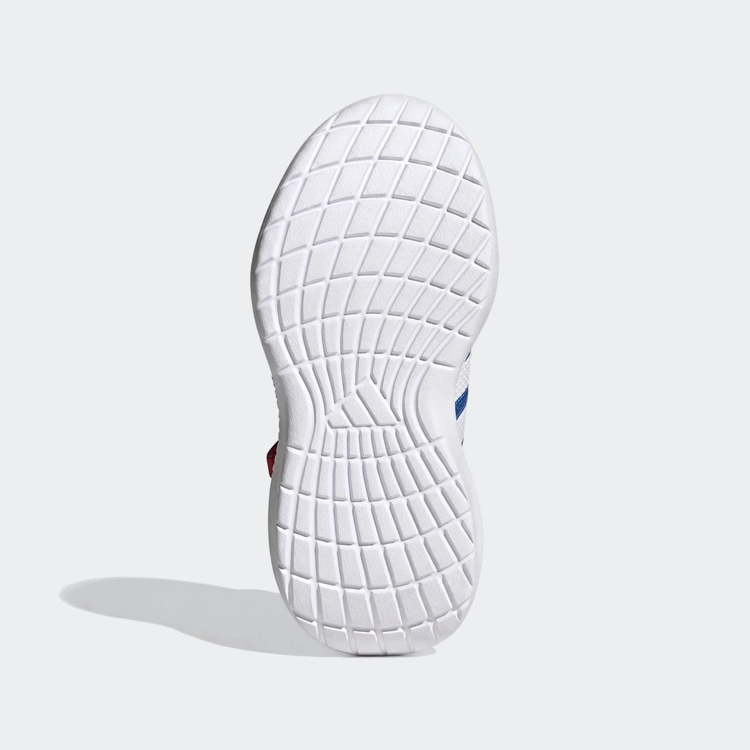 White sole of Marvel Lightorama Runner Spider-Man Light-Up Kids Shoes, showing patterned tread from underneath.