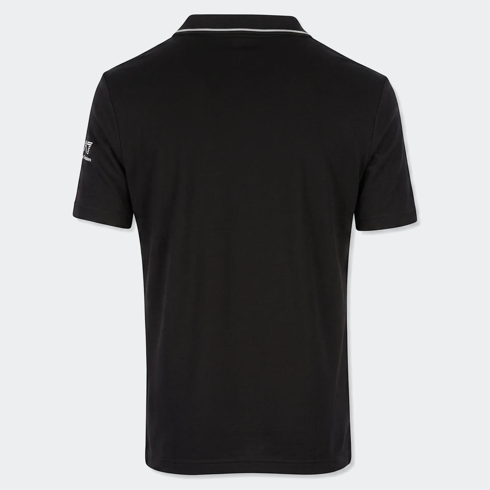 Mcfc 3Rd Jersey Replica 25/26 black short-sleeve polo jersey. Back view with a white-trimmed collar and brand logo on the