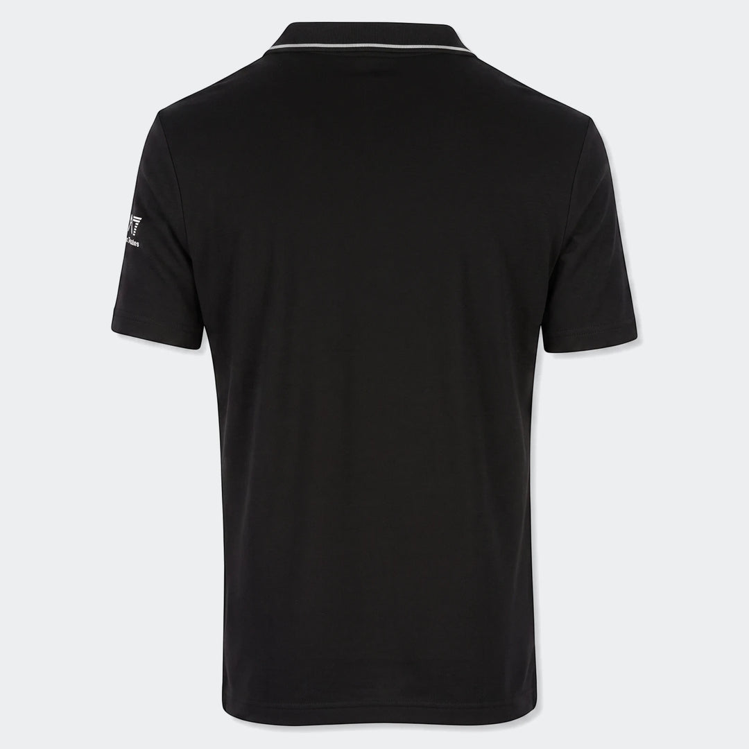 Mcfc 3Rd Jersey Replica 25/26 black short-sleeve polo jersey. Back view with a white-trimmed collar and brand logo on the