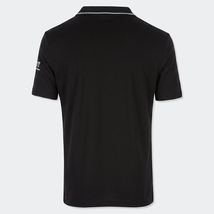 Mcfc 3Rd Jersey Replica 25/26 black short-sleeve polo jersey. Back view with a white-trimmed collar and brand logo on the