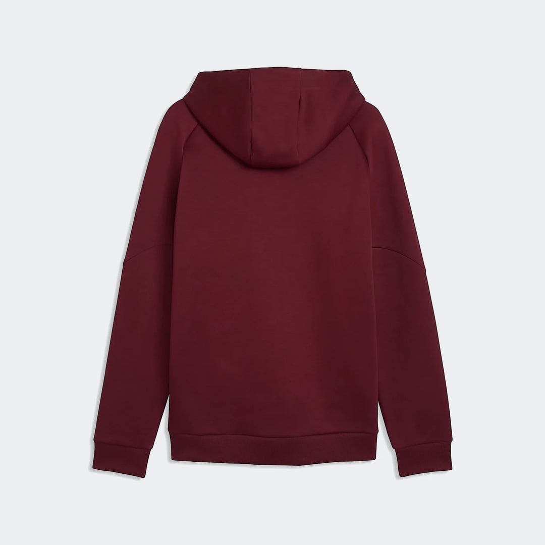 Men's Portugal Pumatech Full-Zip Hoodie in maroon, shown from the back view with smooth, comfortable fabric.