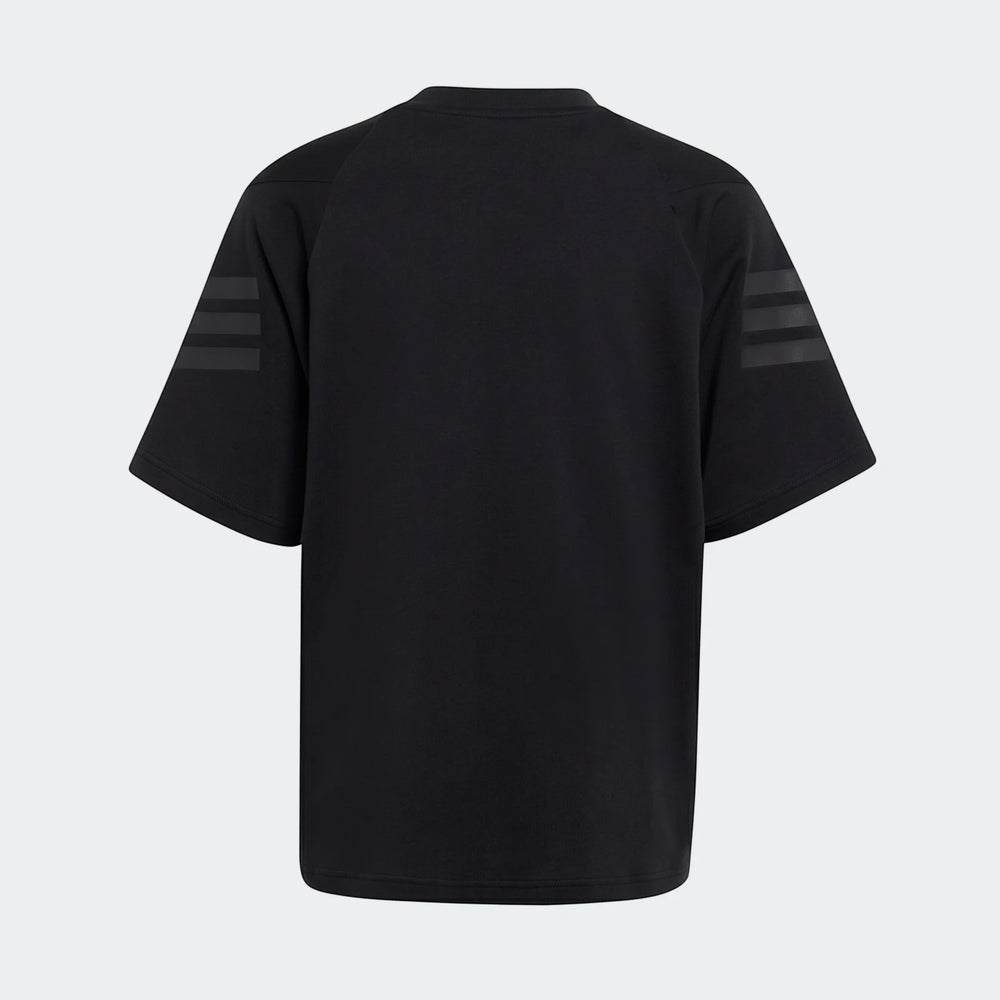 Black Mercedes-Amg Petronas Formula 1 Team Night T-Shirt for youth, shown from the back with short sleeves.