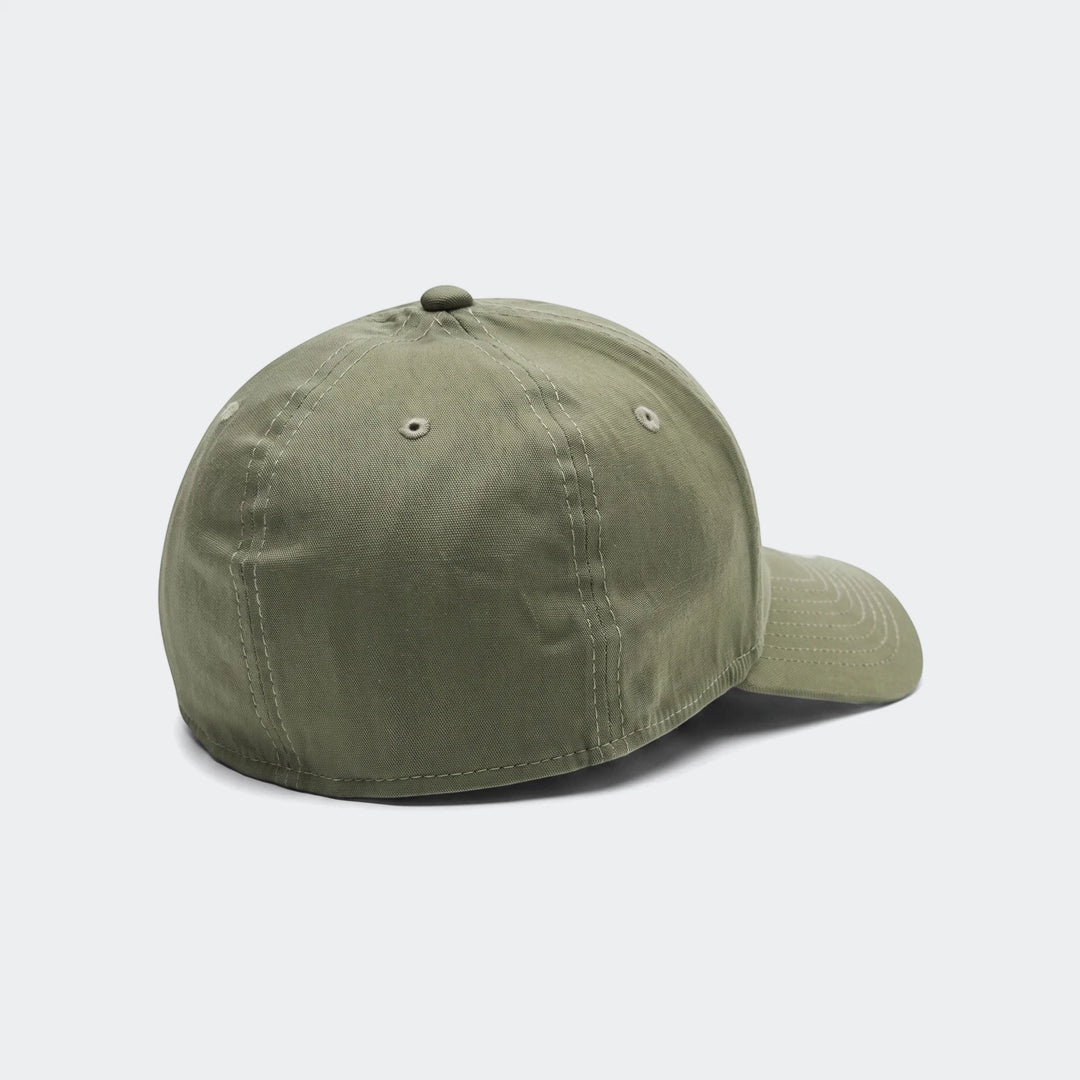 New York Yankees Khaki 39Thirty Cap in an olive green shade, displayed from a side view.
