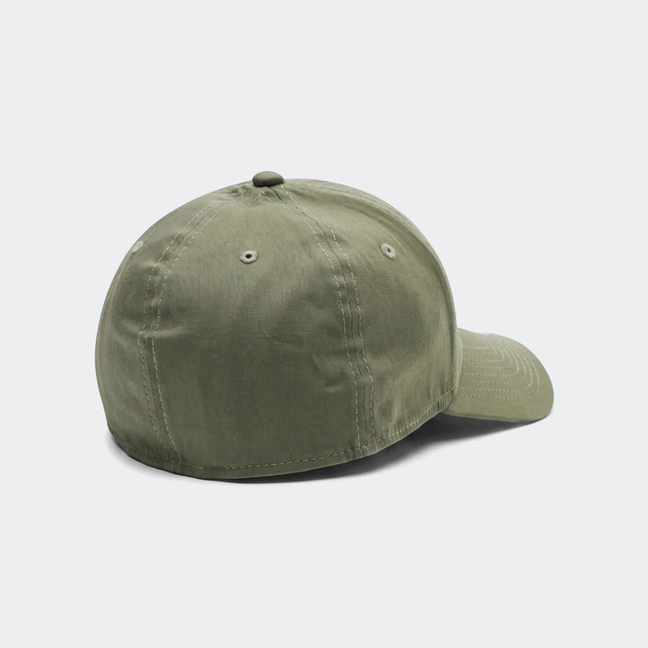 New York Yankees Khaki 39Thirty Cap in an olive green shade, displayed from a side view.